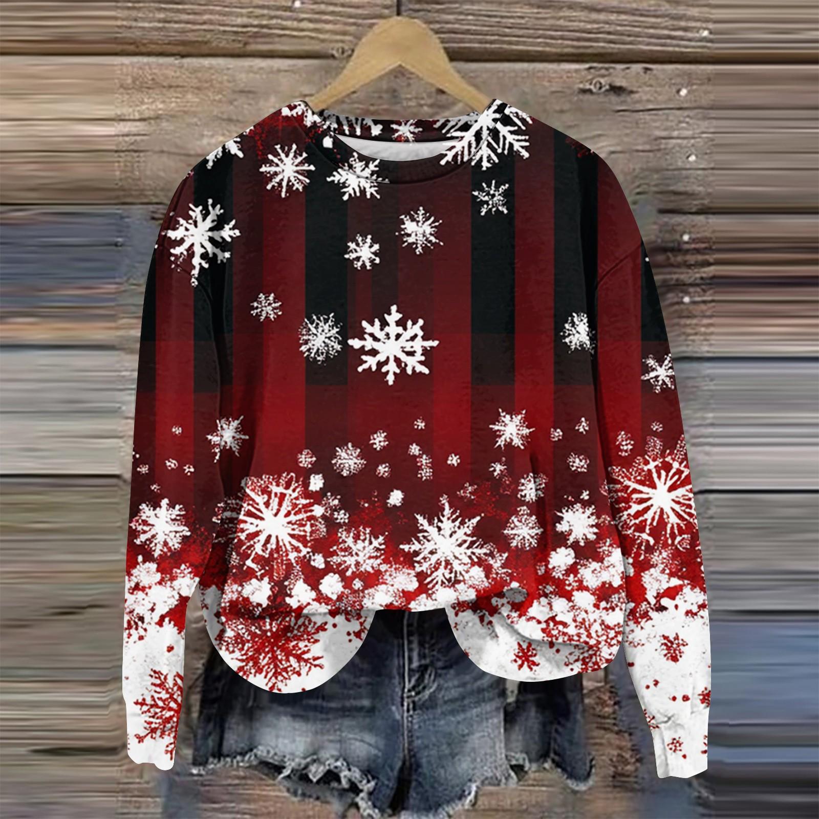 Женская мода круглый вырез пуловер длинный рукав футболка рождественский принт топ XL белый
Женская мода круглый вырез пуловер длинный рукав футболка рождественский принт топ XL белый