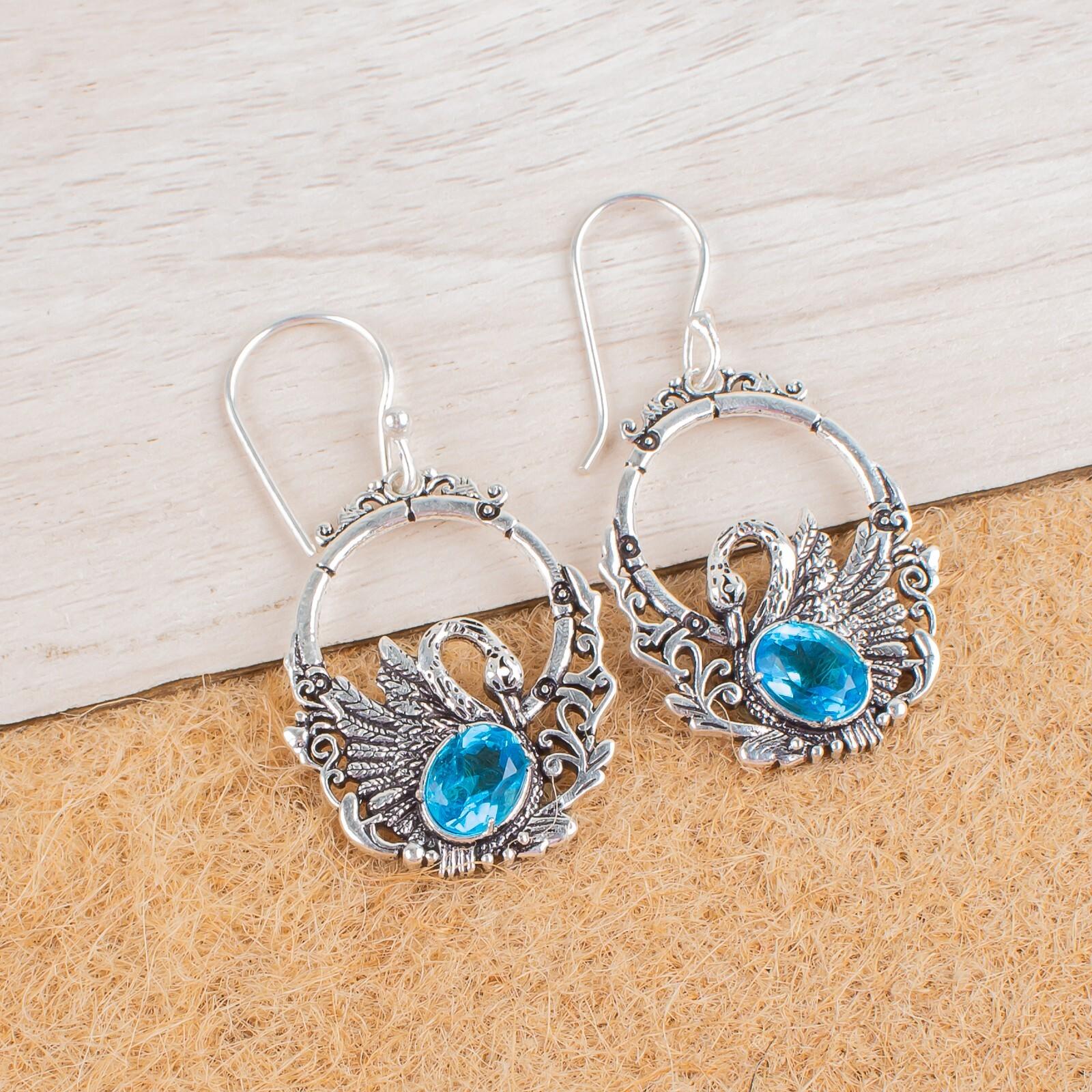 Swiss Blue Topaz Gemstone 925 Sterling Silver Jewelry Drop/Dangle Earrings 1.64 CE-2-15
Swiss Blue Topaz Gemstone 925 Sterling Silver Jewelry Drop/Dangle Earrings 1.64 CE-2-15