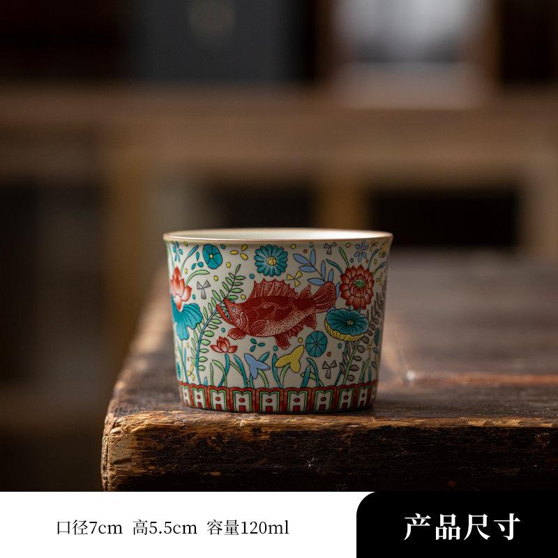 Large Capacity Tea Cup Retro Fish Algae Pattern Kung Fu Tea Set Gift for Tea Lovers 201-300ml
Large Capacity Tea Cup Retro Fish Algae Pattern Kung Fu Tea Set Gift for Tea Lovers 201-300ml