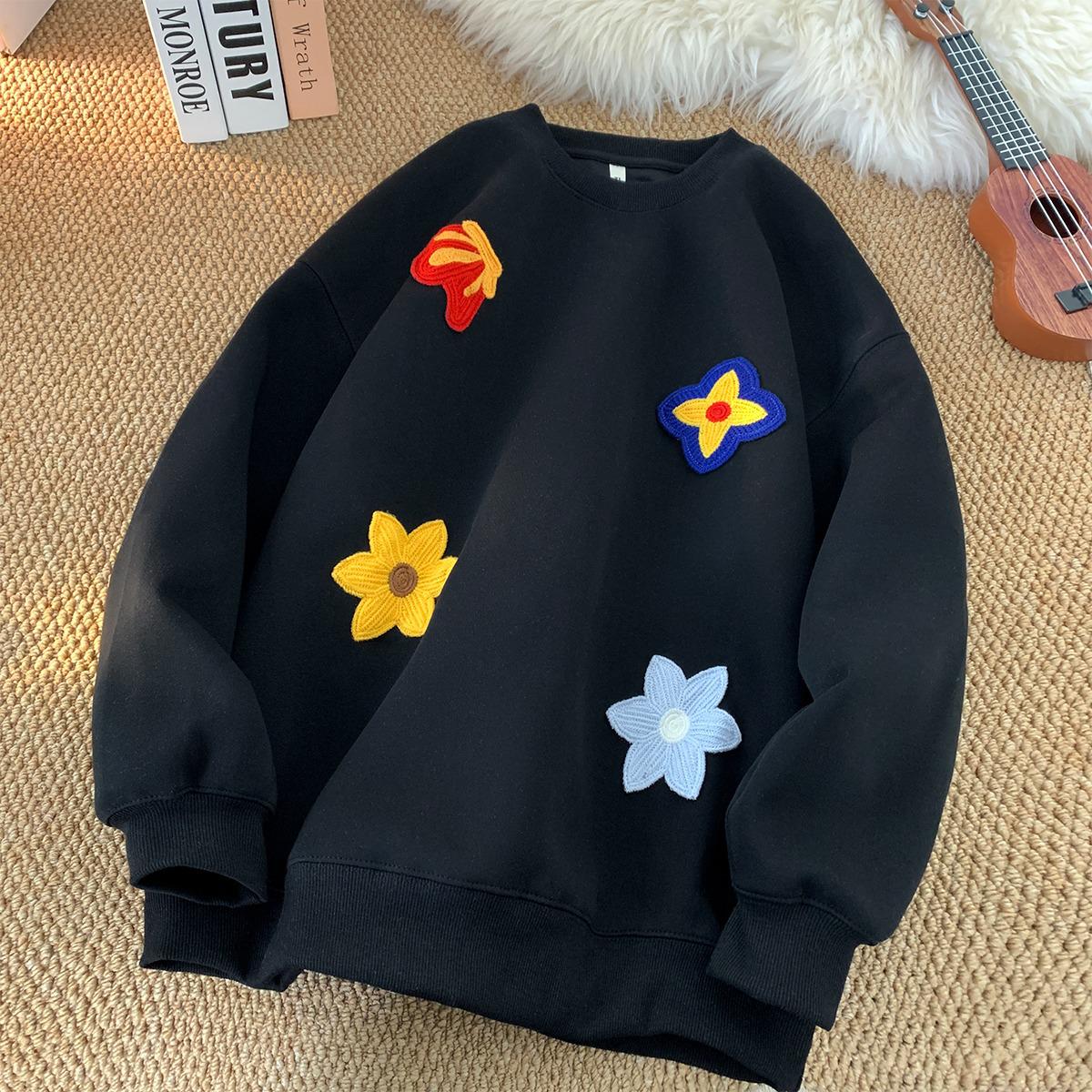 Men s Trendy Floral Embroidery Heavyweight Hoodie - Round Neck, Loose Fit, Plus Velvet, Autumn/Winter Casual Top M
Men s Trendy Floral Embroidery Heavyweight Hoodie - Round Neck, Loose Fit, Plus Velvet, Autumn/Winter Casual Top M