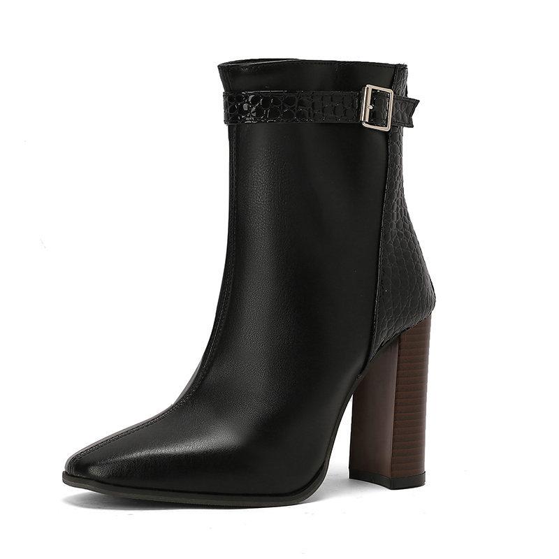 Splicing Retro Rear Zipper Women s Boot British Style Square Head Square Heel Super High Heel Short Boots Belt Buckle Women Shoe 34 чорний
Splicing Retro Rear Zipper Women s Boot British Style Square Head Square Heel Super High Heel Short Boots Belt Buckle Women Shoe 34 чорний