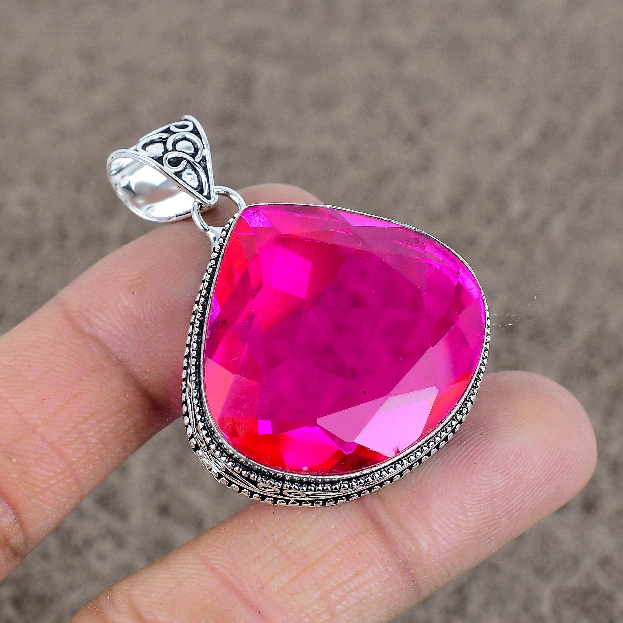 Pink Rubillite Gemstone Handmade 925 Sterling Silver Jewelry Pendant 1.89 KKG-70
Pink Rubillite Gemstone Handmade 925 Sterling Silver Jewelry Pendant 1.89 KKG-70