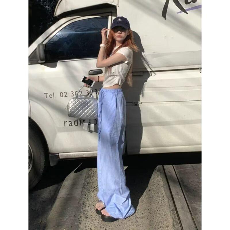 Women s Blue Vertical Stripe Casual Pants - Loose, Slimming, Lazy Style for Spring/Summer 2025 Medium
Women s Blue Vertical Stripe Casual Pants - Loose, Slimming, Lazy Style for Spring/Summer 2025 Medium