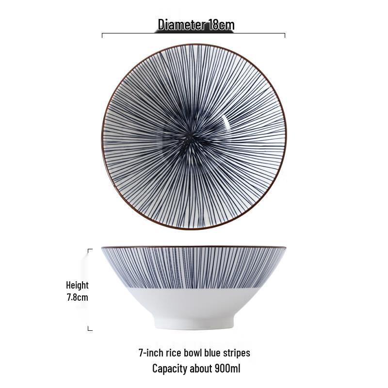 Diruien Japanese Style 7-Inch Underglaze Ceramic Ramen Bowls 2-pack
Diruien Japanese Style 7-Inch Underglaze Ceramic Ramen Bowls 2-pack