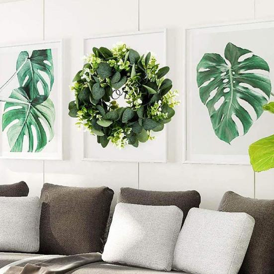 Artificial Wreath Decorative Realistic Plastic Simulated Eucalyptus Leaves Garland for Porch
Artificial Wreath Decorative Realistic Plastic Simulated Eucalyptus Leaves Garland for Porch