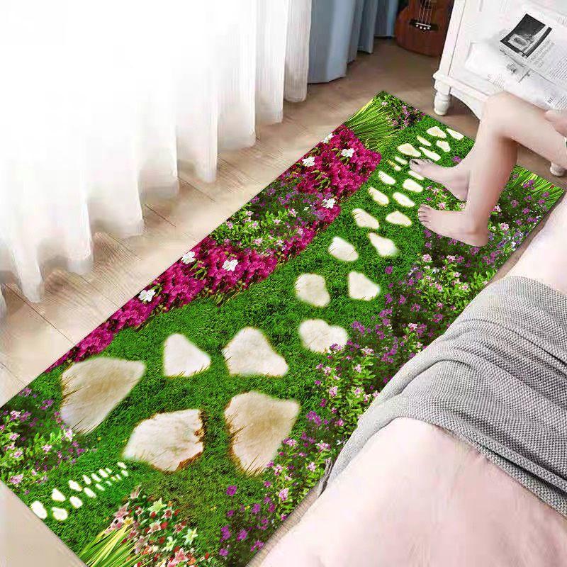 Ковер у кровати Ковер в спальне Цветочный пейзаж Коврик у кровати Длинный ковер для комнаты Ковер для журнального столика 60 * 160cm