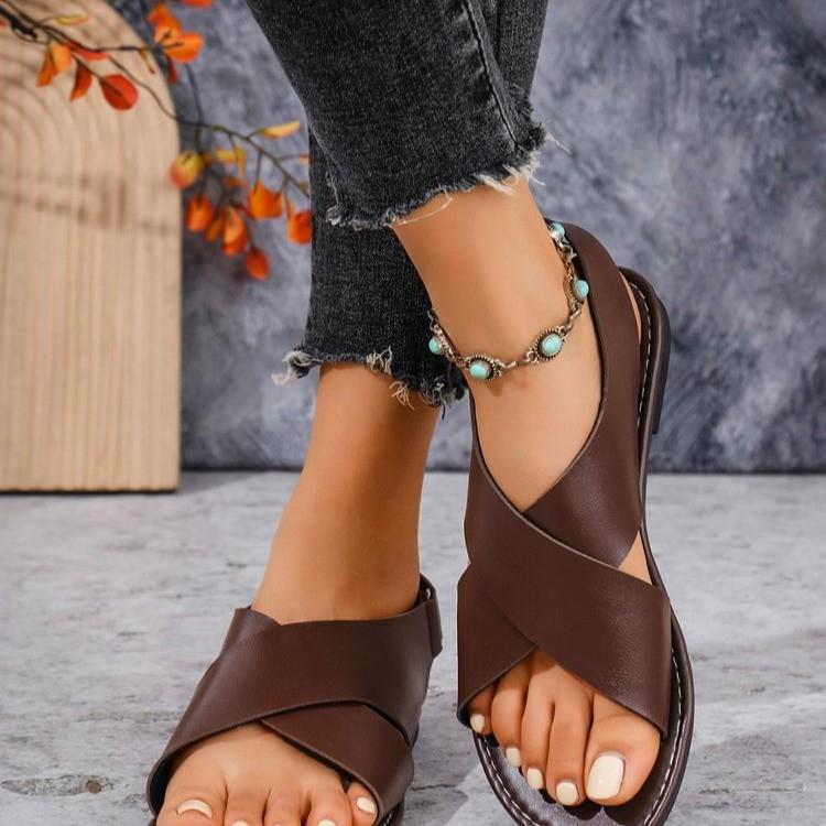 2025 summer plus size cross strap flat sandals broadband strip casual open-toed beach sandals 43 темно-коричневого кольору
2025 summer plus size cross strap flat sandals broadband strip casual open-toed beach sandals 43 темно-коричневого кольору
