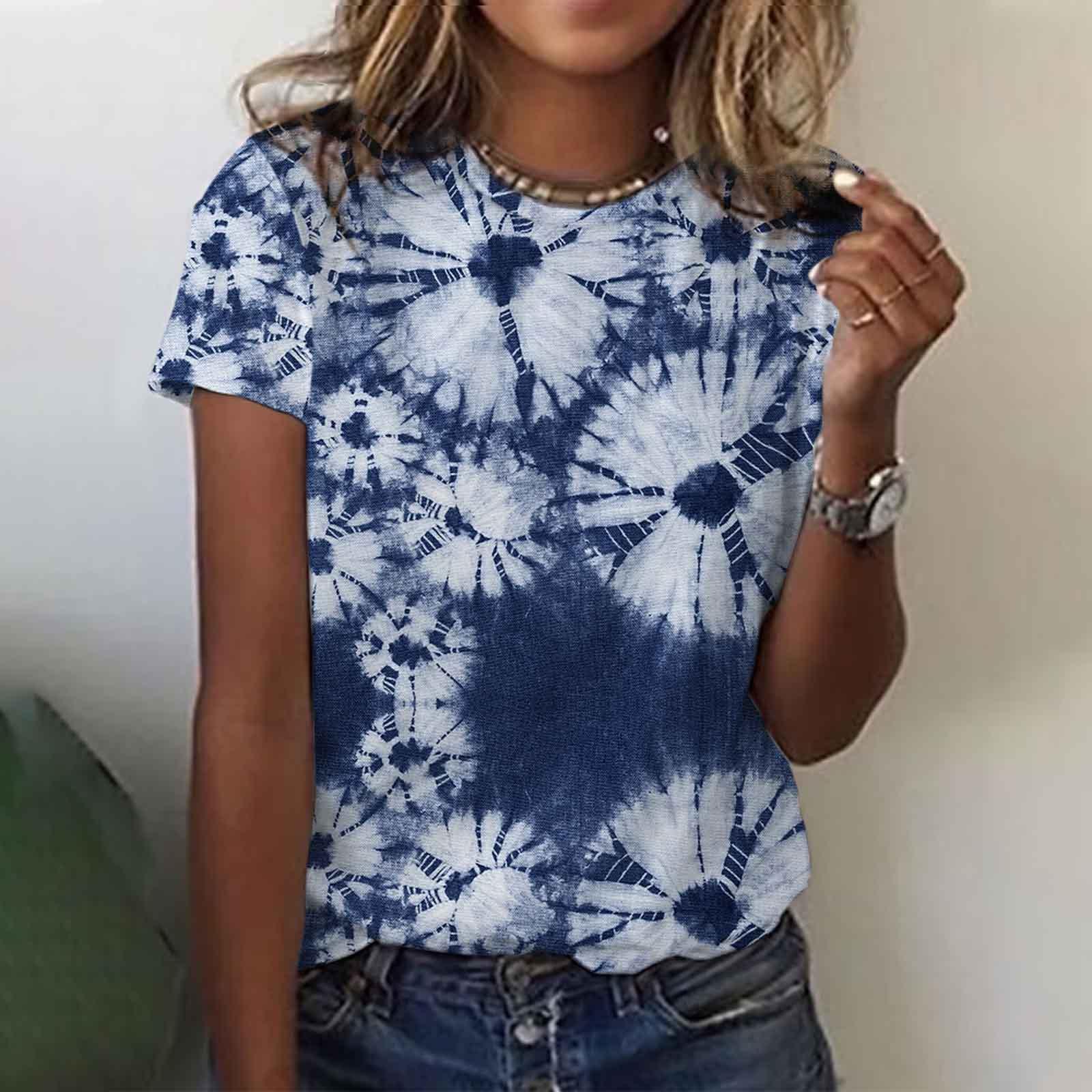Серия печати тай-дай, летняя женская футболка с коротким рукавом, 3D цифровая печать, популярный стиль 3434 3XL