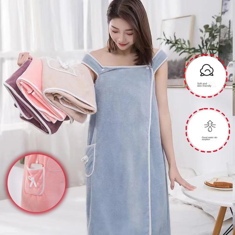 Модная 2024 коралловая бархатная юбка для ванны, мягкая впитывающая утолщенная с окантовкой, для взрослых женщин, на груди, носибельное банное полотенце 
Модная 2024 коралловая бархатная юбка для ванны, мягкая впитывающая утолщенная с окантовкой, для взрослых женщин, на груди, носибельное банное полотенце