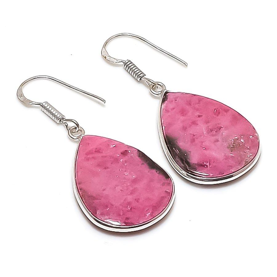 Natural Pink Thulite Gemstone 925 Sterling Silver Jewelry Earring 1.77 h3n86
Natural Pink Thulite Gemstone 925 Sterling Silver Jewelry Earring 1.77 h3n86