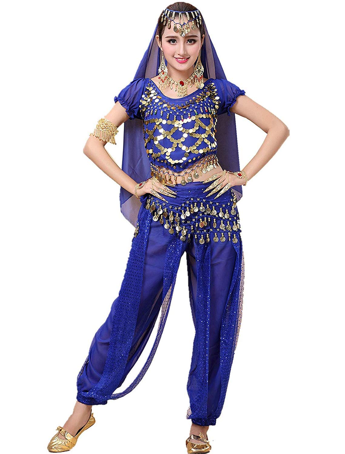 Cosplay Halloween Aladdin Costume Pants Type Belly Dance Costume 4 Piece Set Costume Jasmine Aladdin Style Costume Navy
Cosplay Halloween Aladdin Costume Pants Type Belly Dance Costume 4 Piece Set Costume Jasmine Aladdin Style Costume Navy