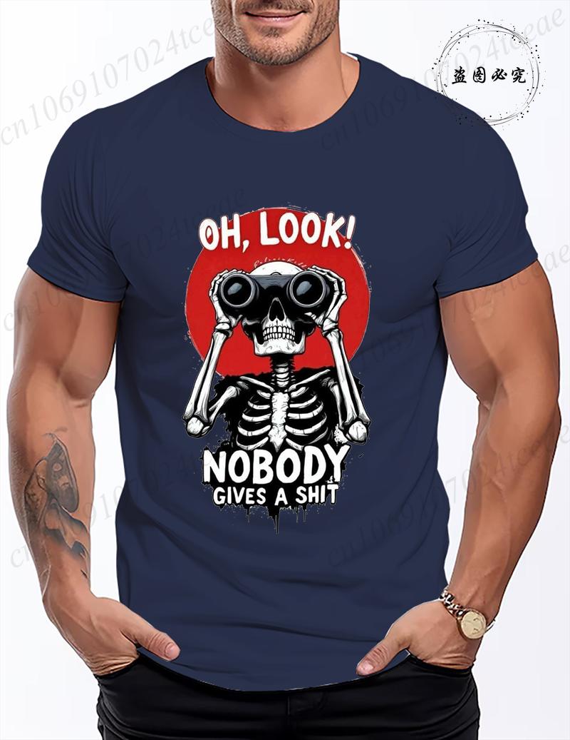 Summer Mens Tshirt Casual Funny Skeleton Oh Look Nobody Gives A Shit Shirt Men Loose Oneck Tops for Men Short Sleeve Male Tees 4XL
Summer Mens Tshirt Casual Funny Skeleton Oh Look Nobody Gives A Shit Shirt Men Loose Oneck Tops for Men Short Sleeve Male Tees 4XL