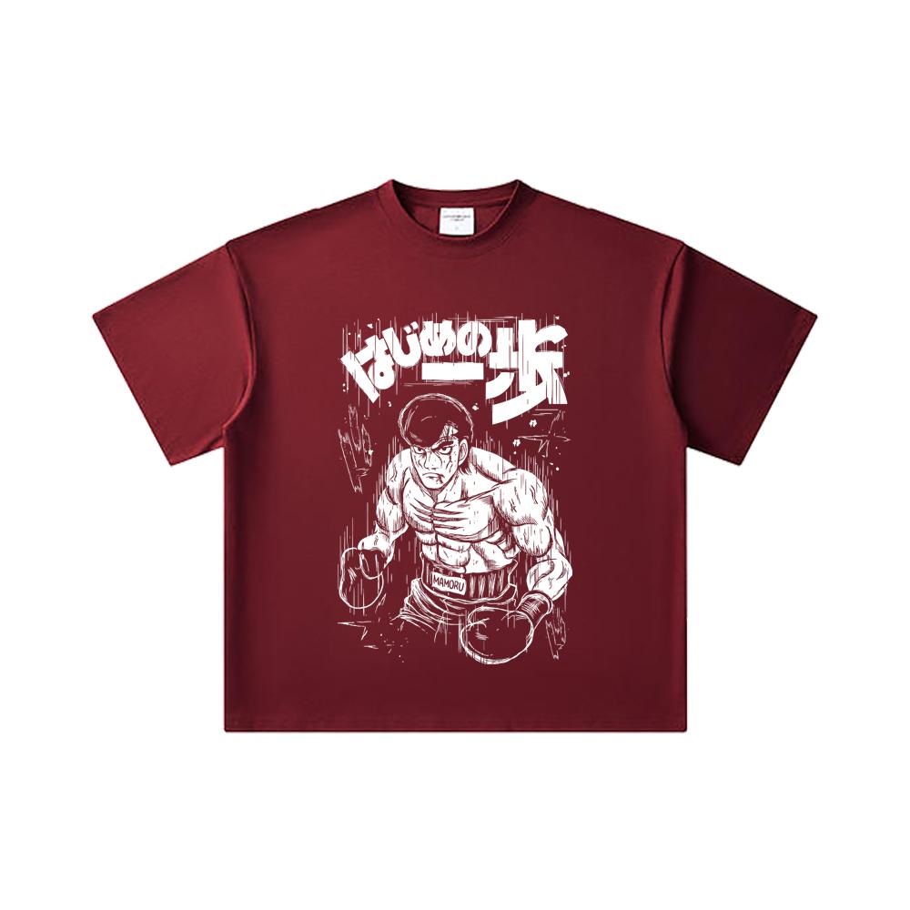 260 GSM Double Yarn 32 Count 100% Cotton Hajime no Ippo V6 Mamoru Print Unisex Heavy Cotton T Shirt 2XL вина червоного кольору
260 GSM Double Yarn 32 Count 100% Cotton Hajime no Ippo V6 Mamoru Print Unisex Heavy Cotton T Shirt 2XL вина червоного кольору