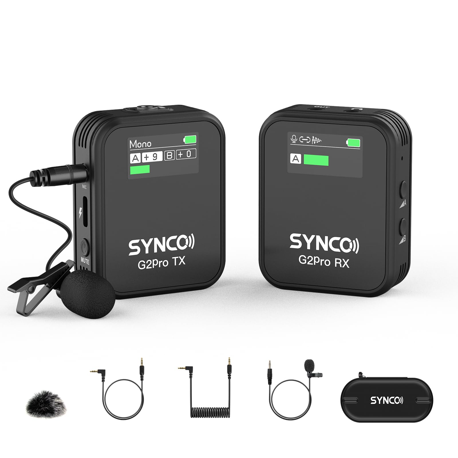 Wireless Microphone, SYNCO G2A1PRO Volume Adjustment Noise Cancelling Function Easy to Operate Charging Case Can Be Used for a Long Time Compact and
Wireless Microphone, SYNCO G2A1PRO Volume Adjustment Noise Cancelling Function Easy to Operate Charging Case Can Be Used for a Long Time Compact and