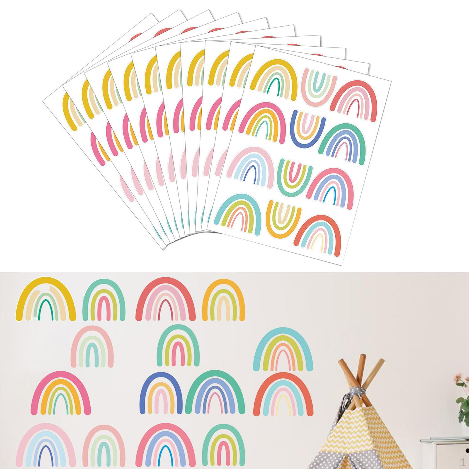Rainbow Wall Decals Stickers Cute Self Sticky PVC 10 Sheets Colorful for Window Nursery
Rainbow Wall Decals Stickers Cute Self Sticky PVC 10 Sheets Colorful for Window Nursery