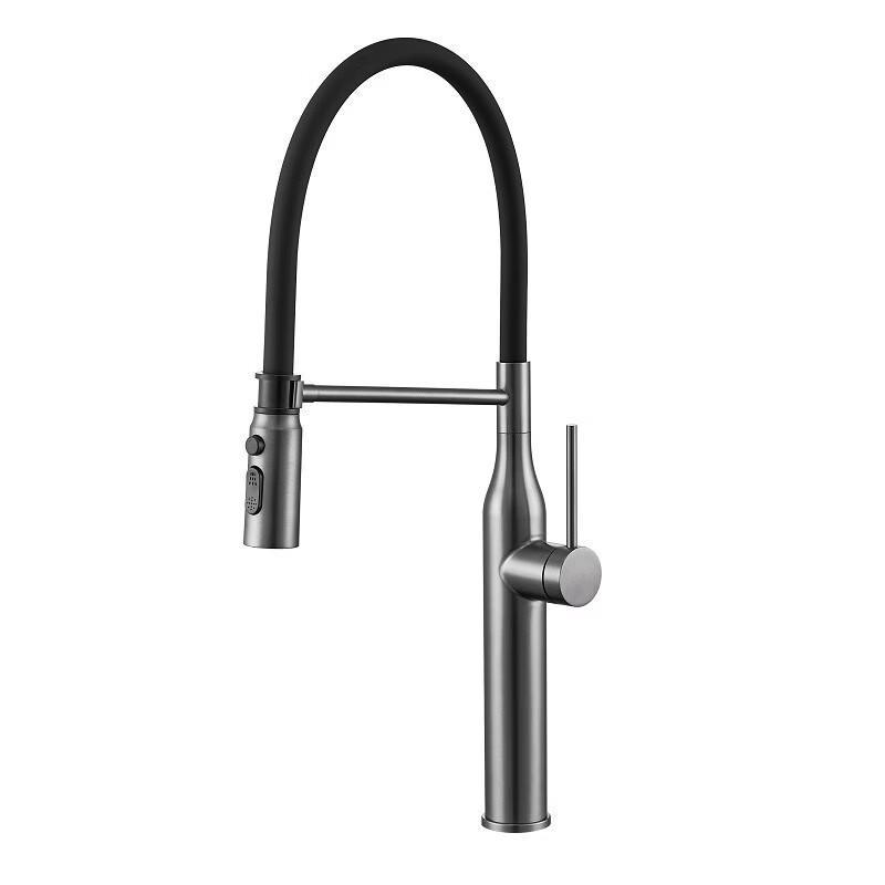 Yu Zhu Xun Gunmetal Grey Retractable Wall-Mounted Kitchen Faucet
Yu Zhu Xun Gunmetal Grey Retractable Wall-Mounted Kitchen Faucet