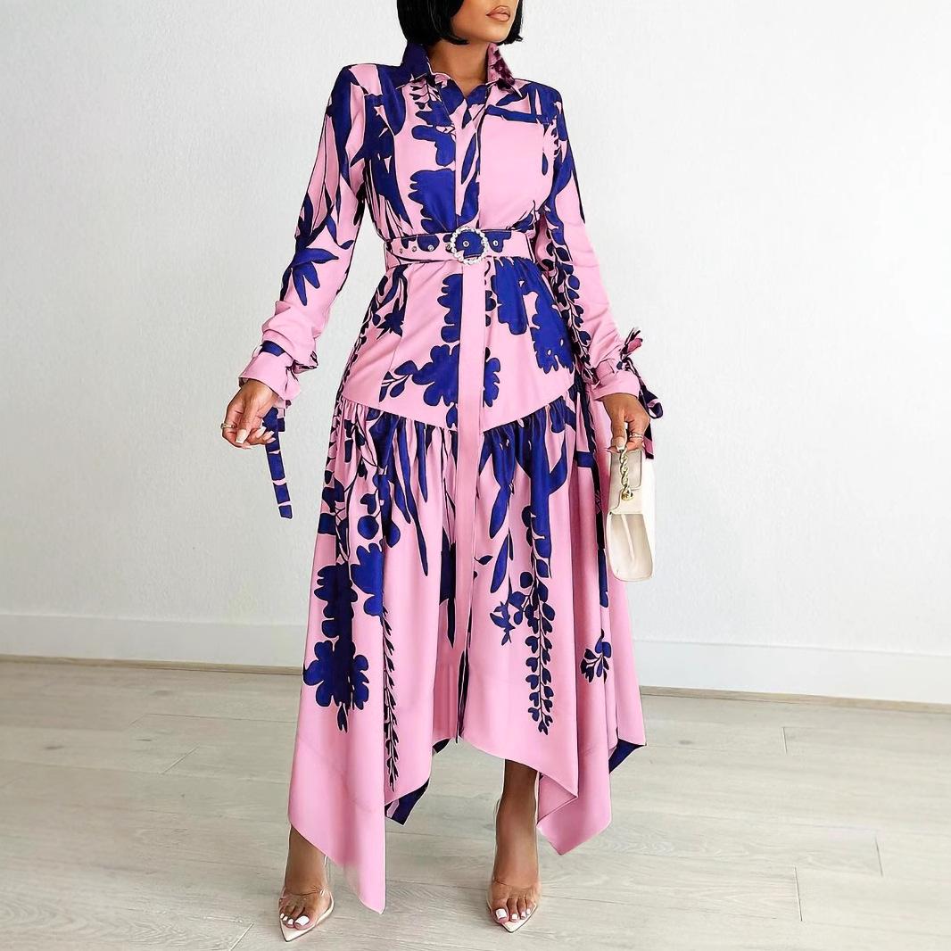 European and American Plus Size Women s Irregular Lapel Dress with Temperament Print XXXL
European and American Plus Size Women s Irregular Lapel Dress with Temperament Print XXXL