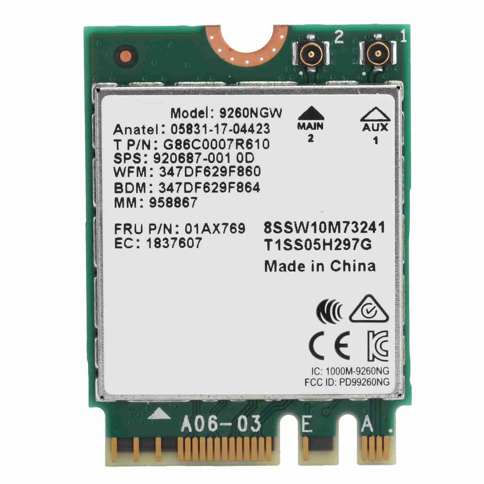 Бездротова антена для Wi-Fi картки Bluetooth 5.0 Двохдіапазонна 9260NGW NGFF 1730 Мбіт/с 802.11ac2 external antenna
Бездротова антена для Wi-Fi картки Bluetooth 5.0 Двохдіапазонна 9260NGW NGFF 1730 Мбіт/с 802.11ac2 external antenna