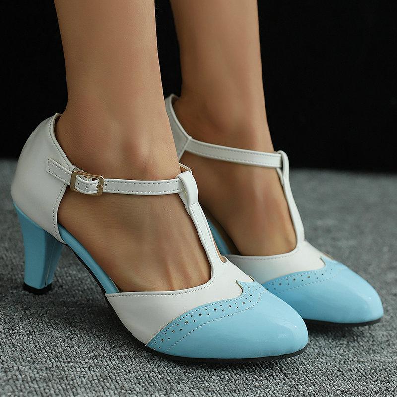 Women s Sandals Patent Leather Round Head Fine Heel High Heel Tee Buckle High Heel Sandals Side Empty Casual Women s High Heel Single Shoes 34
Women s Sandals Patent Leather Round Head Fine Heel High Heel Tee Buckle High Heel Sandals Side Empty Casual Women s High Heel Single Shoes 34