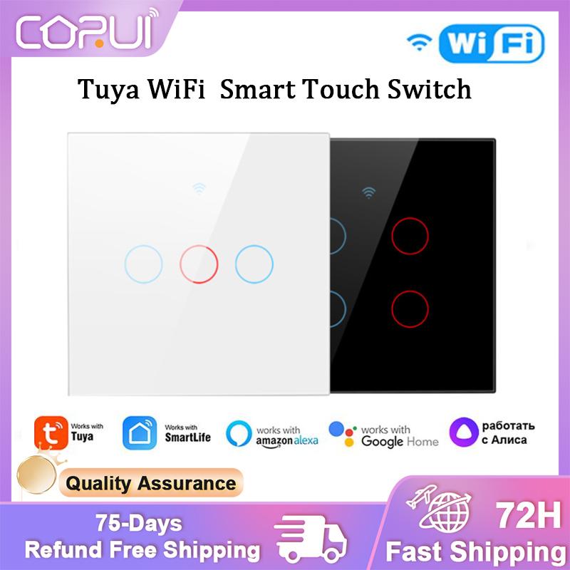 CORUI Tuya Wi-Fi ЕС умный сенсорный выключатель света 1/2/3/4 банды настенная кнопка для умного дома для Alexa Google Home Smart Life Yandex
CORUI Tuya Wi-Fi ЕС умный сенсорный выключатель света 1/2/3/4 банды настенная кнопка для умного дома для Alexa Google Home Smart Life Yandex