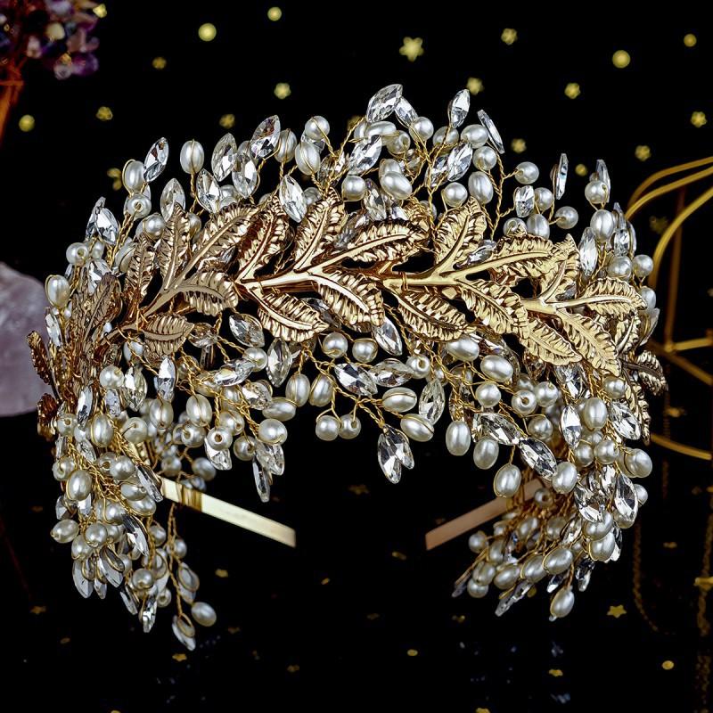 Luxury Exaggerated Metal Flower Leaf Wide Headband Pure Hand-knitted Pearl Rhinestone Banquet Performance Photo Headwear
Luxury Exaggerated Metal Flower Leaf Wide Headband Pure Hand-knitted Pearl Rhinestone Banquet Performance Photo Headwear