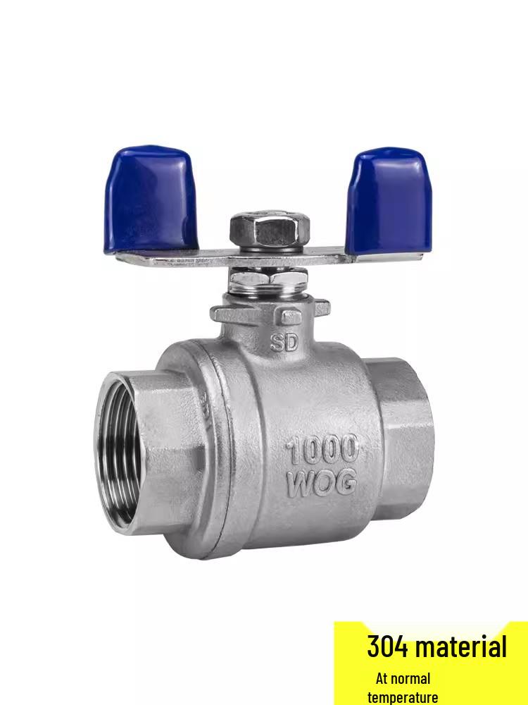 304/316 Stainless Steel Butterfly Handle Ball Valve, Two-Piece, Sizes: 1/4, 1/2, 3/4, 1 inch 3 Points
304/316 Stainless Steel Butterfly Handle Ball Valve, Two-Piece, Sizes: 1/4, 1/2, 3/4, 1 inch 3 Points