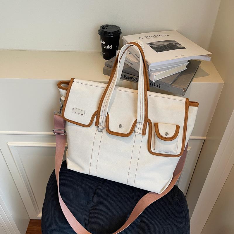Canvas bag female college student fashion contrasting color casual splicing portable dual-purpose class shoulder messenger bag бежевый
Canvas bag female college student fashion contrasting color casual splicing portable dual-purpose class shoulder messenger bag бежевый