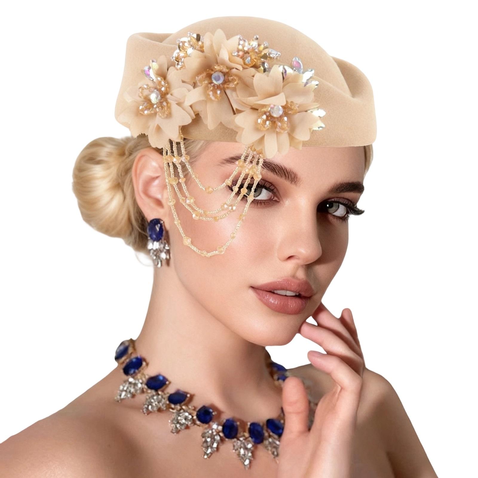 Retro British Hat for Women 3D Floral Rhinestone Decorated Beret Cap Cosplay Costume Accessories хакі
Retro British Hat for Women 3D Floral Rhinestone Decorated Beret Cap Cosplay Costume Accessories хакі