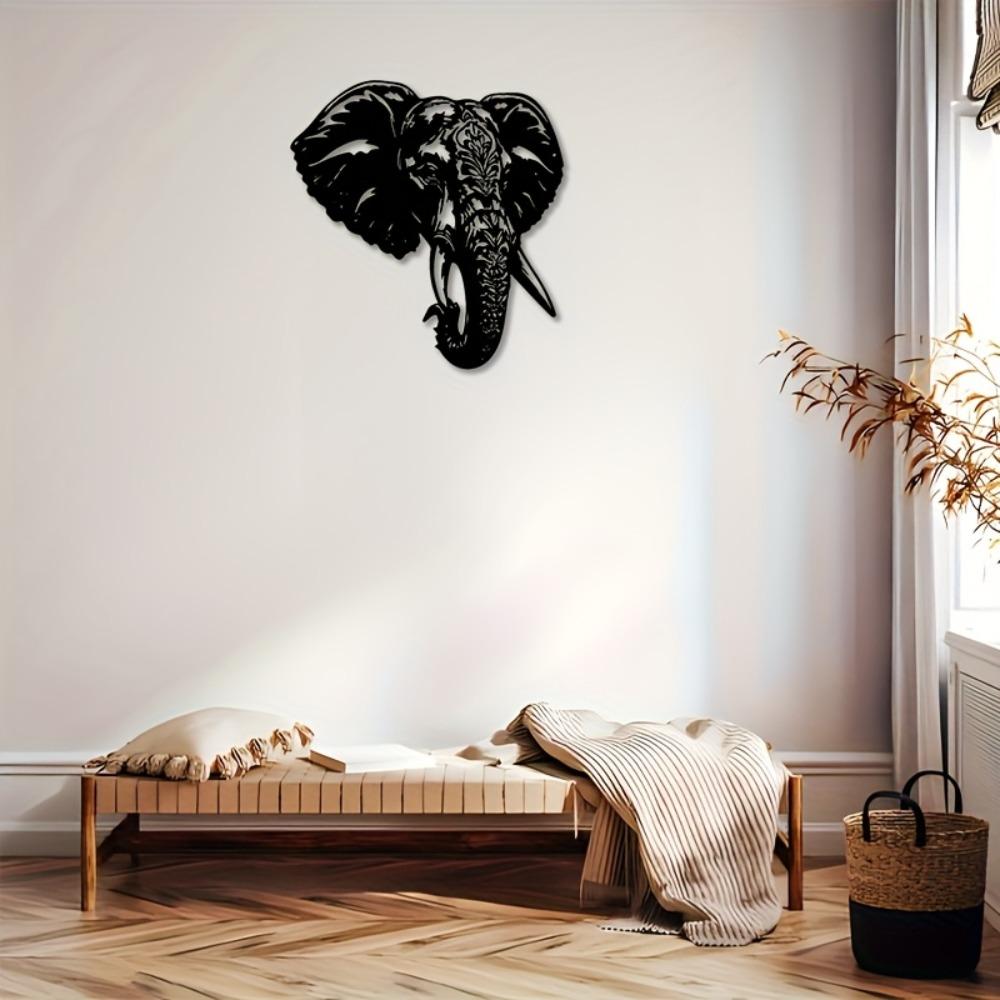 Metal Elephant Head Wall Art, Tusked Design, Black Decor for Living Room Bedroom Bar, Minimalist Home Gift 12in
Metal Elephant Head Wall Art, Tusked Design, Black Decor for Living Room Bedroom Bar, Minimalist Home Gift 12in
