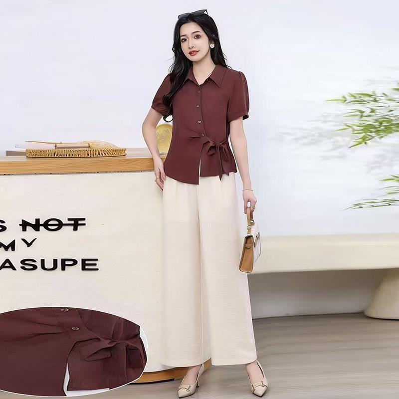 2026 Summer Simple Fashion Casual Two-Piece Set: Short Sleeve Top & Versatile Wide-Leg Pants. XL (For 90-105 jin) бордовый
2026 Summer Simple Fashion Casual Two-Piece Set: Short Sleeve Top & Versatile Wide-Leg Pants. XL (For 90-105 jin) бордовый