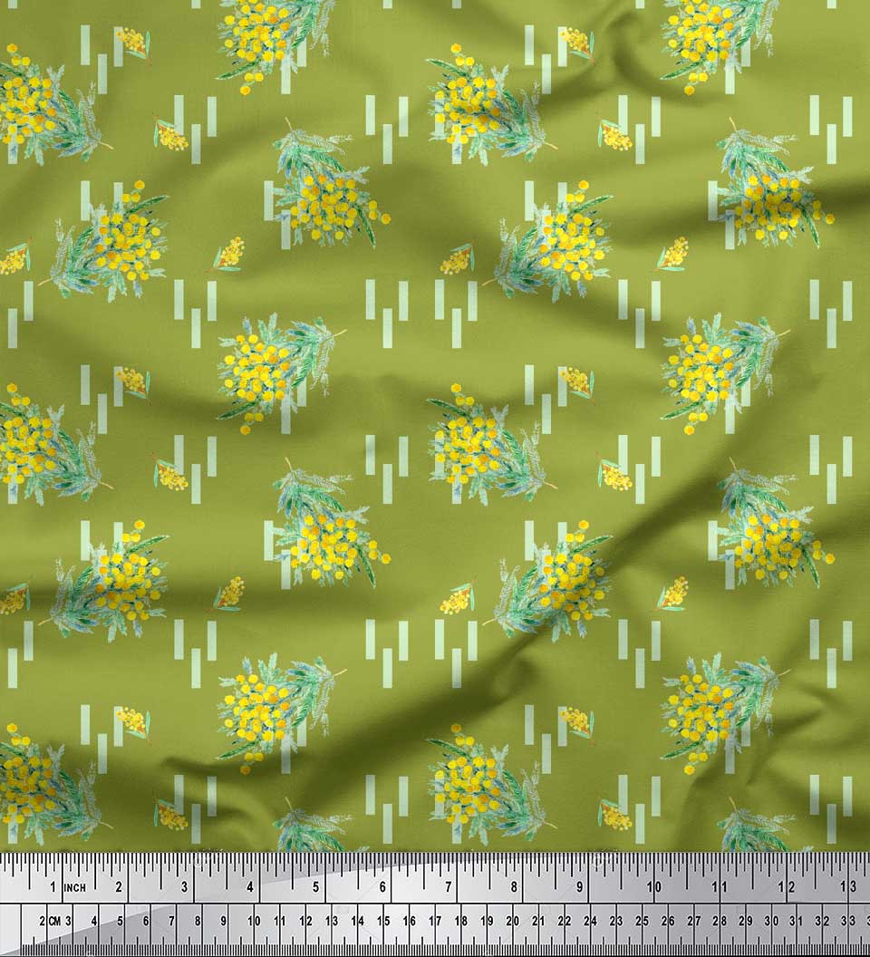 Soimoi Green Japan Crepe Satin Fabric Leaves & Acacia dealbata Floral Print Fabric by the metre 42 Inch 42 Inch Wide - Japan Crepe Satin зелений
Soimoi Green Japan Crepe Satin Fabric Leaves & Acacia dealbata Floral Print Fabric by the metre 42 Inch 42 Inch Wide - Japan Crepe Satin зелений