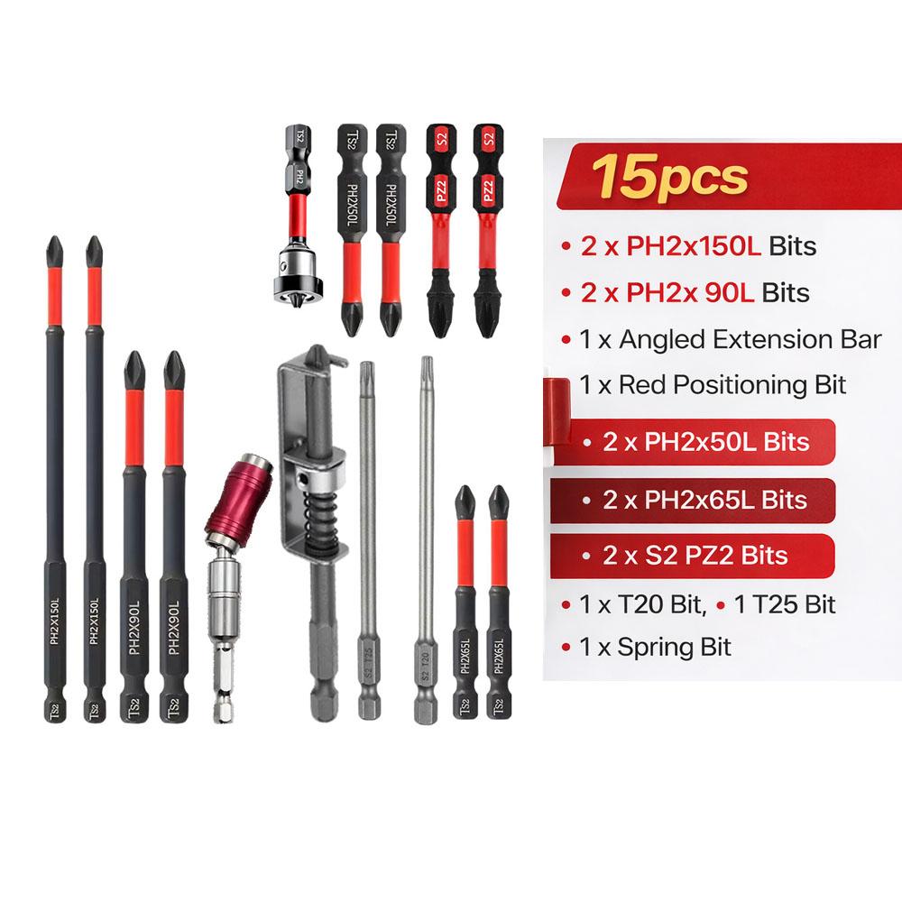 Magnetic Non-Slip Drill Bit Set 3/6/12 Pieces, S2 Steel, Crosshead and Impact Drill Bits, Suitable for Electric and Hand Drivers
Magnetic Non-Slip Drill Bit Set 3/6/12 Pieces, S2 Steel, Crosshead and Impact Drill Bits, Suitable for Electric and Hand Drivers
