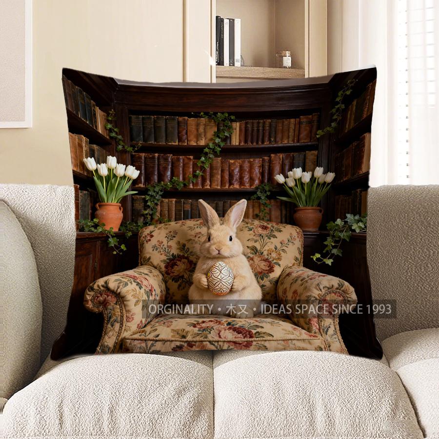 2D Rabbit With Egg In Floral Armchair Pillow Cover Pattern Cushion Cover Suitable For Sofa Bedroom Car Pillow Cover 40x40cm
2D Rabbit With Egg In Floral Armchair Pillow Cover Pattern Cushion Cover Suitable For Sofa Bedroom Car Pillow Cover 40x40cm