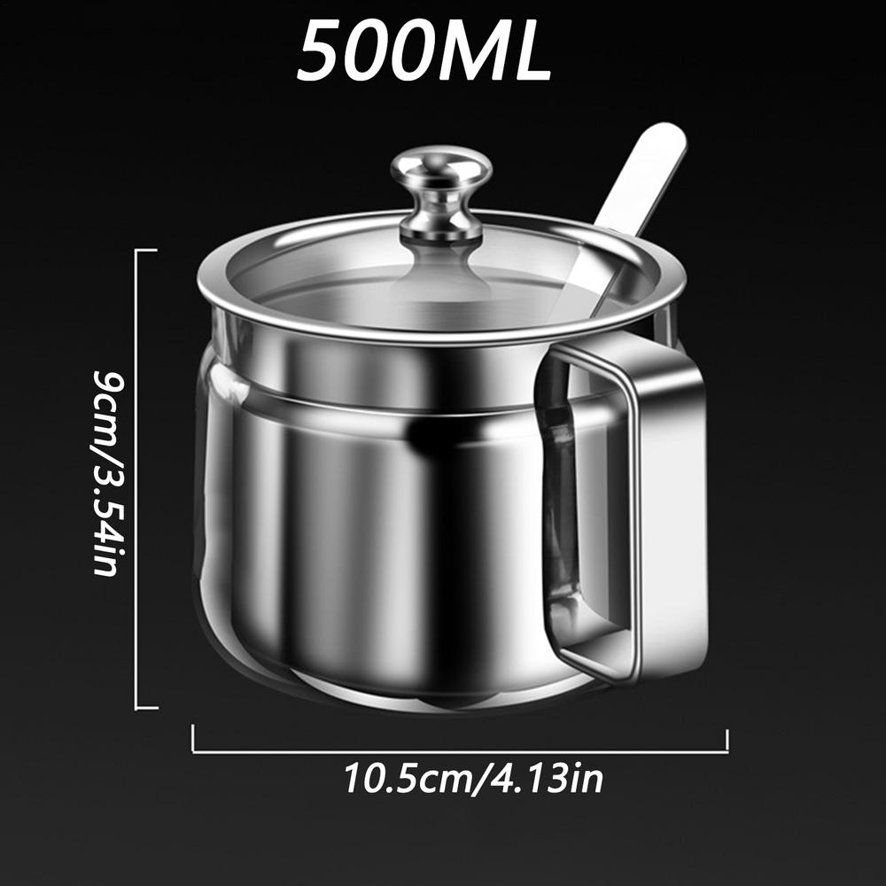 500ml Kitchen Storage Bottle Ghee Container Stainless Steel Canister Ghee Pot With Lid&Spoon For Tea Sugar Salt Oil Seasoning
500ml Kitchen Storage Bottle Ghee Container Stainless Steel Canister Ghee Pot With Lid&Spoon For Tea Sugar Salt Oil Seasoning