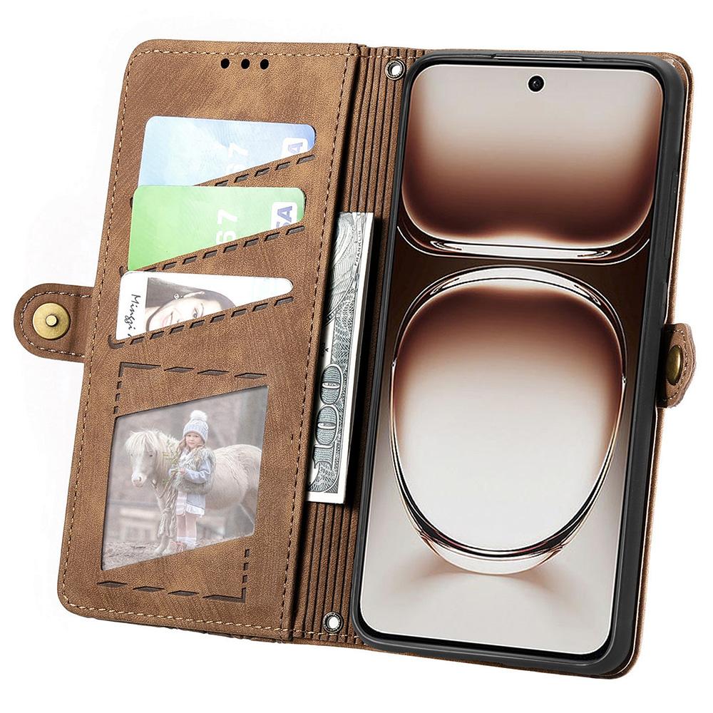 For Oppo Reno12 Pro 5G (Global) Zipper Wallet Case Geometry Lines Leather Phone Cover with Strap Brown
For Oppo Reno12 Pro 5G (Global) Zipper Wallet Case Geometry Lines Leather Phone Cover with Strap Brown