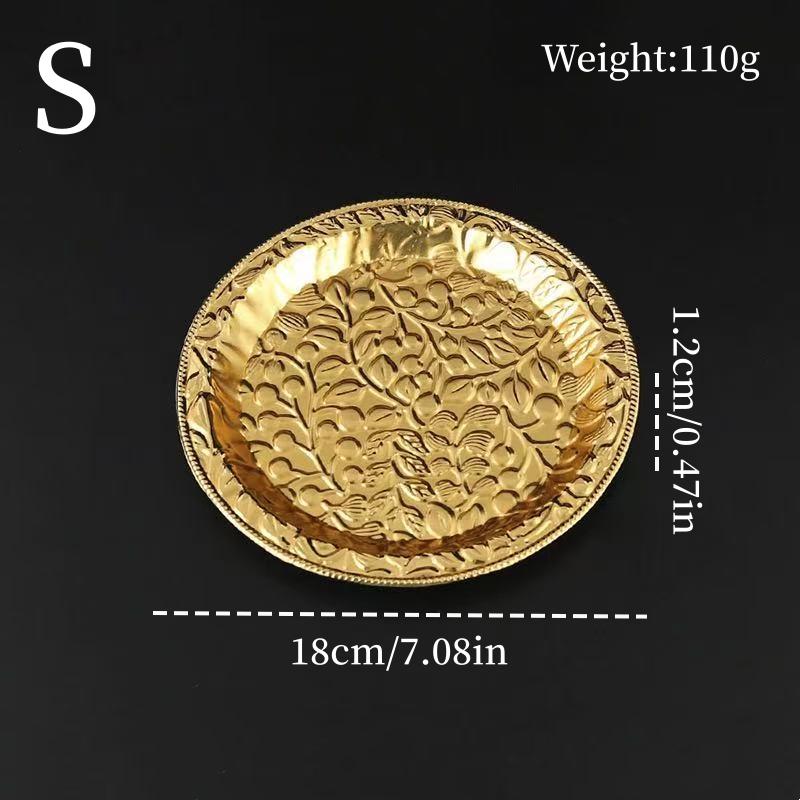 European Style Engraving Flower Texture Circle Shape Tray,Metal Teacup Saucer Home Cheese Food Plate,Snack Disc Table Decoration
European Style Engraving Flower Texture Circle Shape Tray,Metal Teacup Saucer Home Cheese Food Plate,Snack Disc Table Decoration