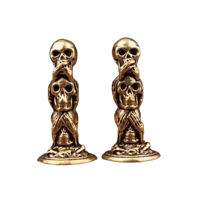 1PC Home Decors Ornaments Brass Three Layers Skull Heads Small Statue Desktop Decorations Vintage Punk Miniatures Figurines
1PC Home Decors Ornaments Brass Three Layers Skull Heads Small Statue Desktop Decorations Vintage Punk Miniatures Figurines