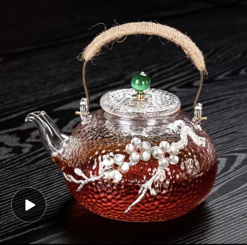 Chaxun Hammered Borosilicate Glass Boiling Teapot with Handle, 900ml
Chaxun Hammered Borosilicate Glass Boiling Teapot with Handle, 900ml