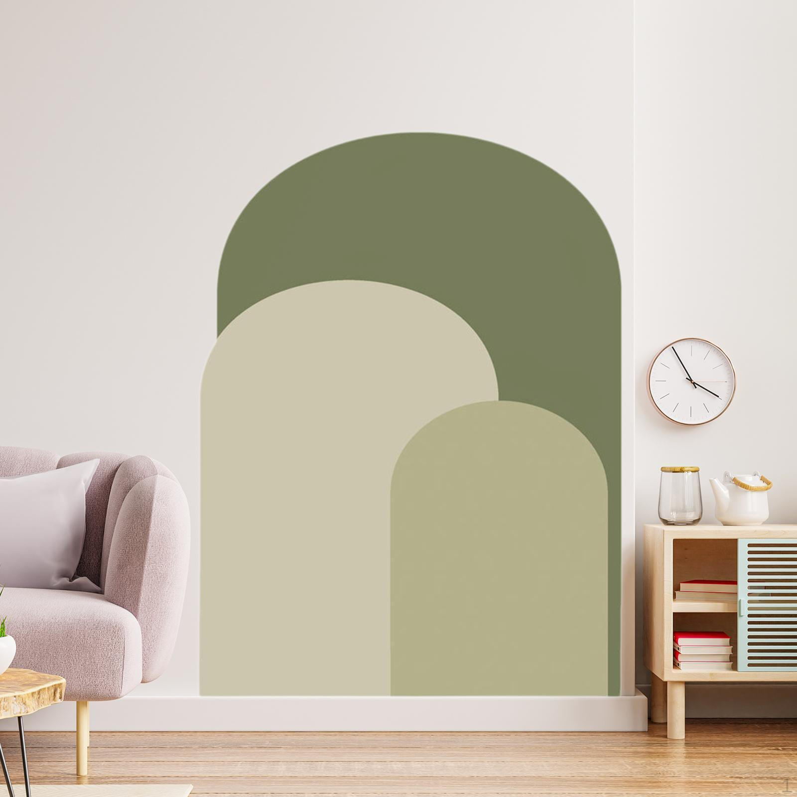 Arch Sticker Boho Dining Room Interior Modern PVC Wallpaper зелений
Arch Sticker Boho Dining Room Interior Modern PVC Wallpaper зелений