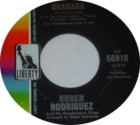 7inch Record RUBEN RODRIGUEZ & HIS GUADALAJARA K - Granada / I Remember You 55918 Liberty 1966 Canada Rock Used
7inch Record RUBEN RODRIGUEZ & HIS GUADALAJARA K - Granada / I Remember You 55918 Liberty 1966 Canada Rock Used