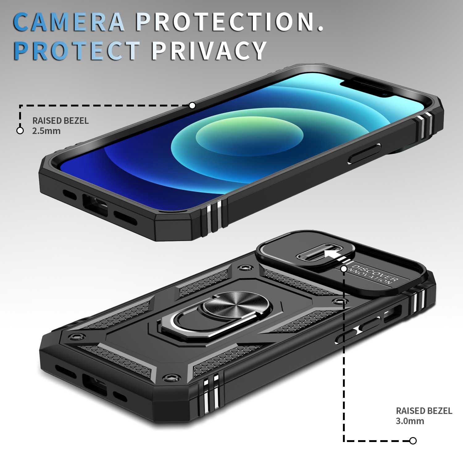 For iPhone 14 Plus Anti-fall PC+TPU Kickstand Function Phone Protector Sliding Camera Lens Cover Design Case with Card Slot Black
For iPhone 14 Plus Anti-fall PC+TPU Kickstand Function Phone Protector Sliding Camera Lens Cover Design Case with Card Slot Black