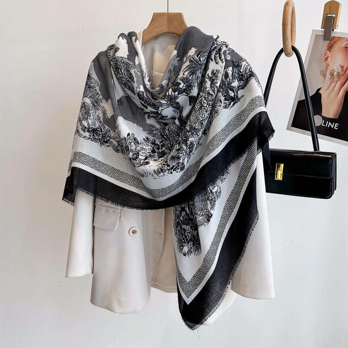 New Spring and Summer Style Cotton and Linen Hand Feel Big Square Scarf Classic Fashionable Silk Scarf for Women Versatile Printed Shawl Scarf 132*132cm
New Spring and Summer Style Cotton and Linen Hand Feel Big Square Scarf Classic Fashionable Silk Scarf for Women Versatile Printed Shawl Scarf 132*132cm