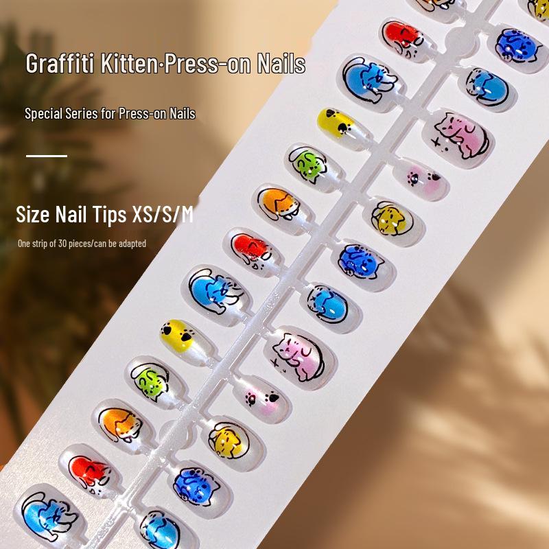 Spring Cat Eye Nail Art Kit: Cute, Wearable, Removable Graffiti Kitten False Nail Patches.
Spring Cat Eye Nail Art Kit: Cute, Wearable, Removable Graffiti Kitten False Nail Patches.