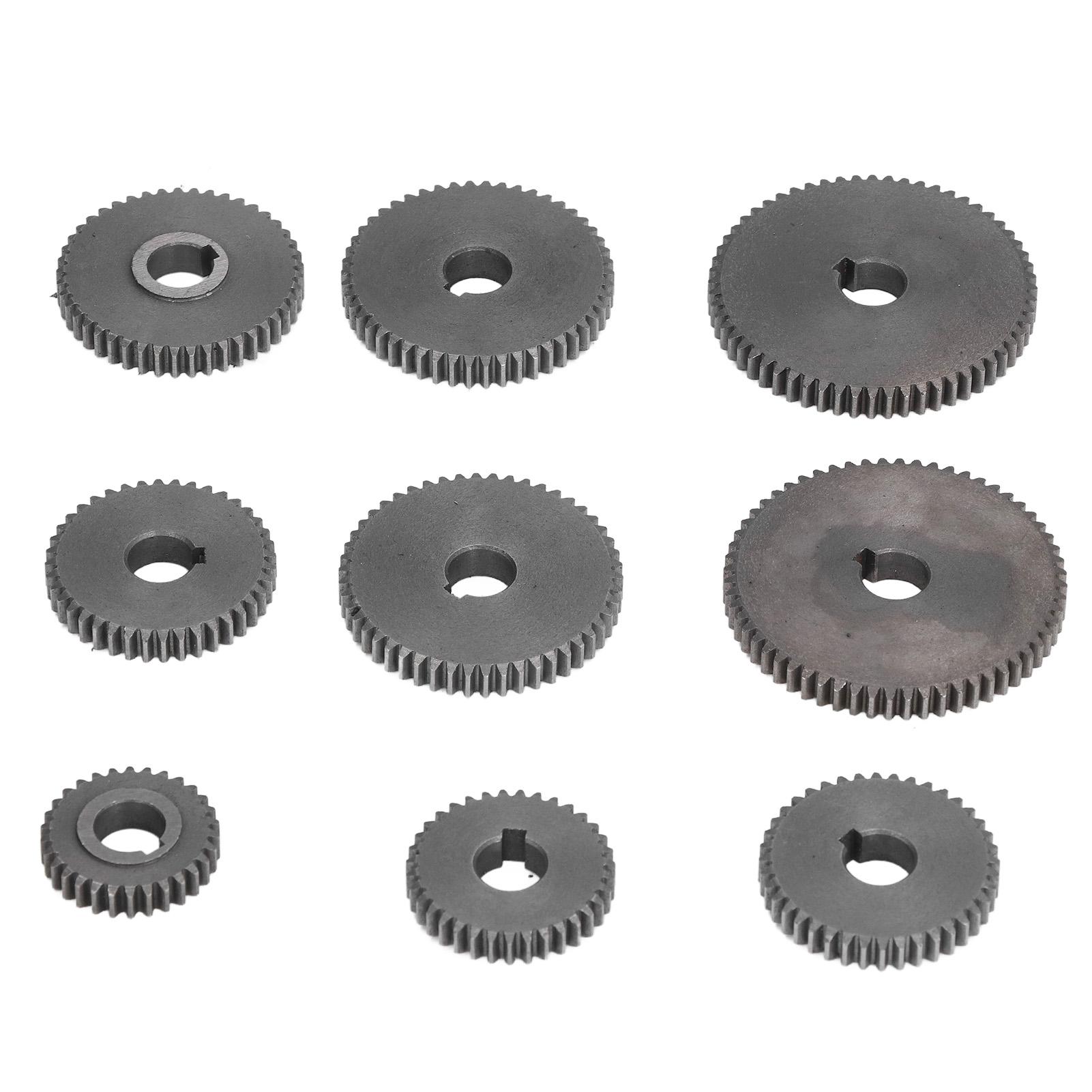 9Pcs Metal Gear Set Mini Lathe Cutting Machine Gears 2xT60 2xT50 1xT45 2xT40 1xT35 1xT30
9Pcs Metal Gear Set Mini Lathe Cutting Machine Gears 2xT60 2xT50 1xT45 2xT40 1xT35 1xT30