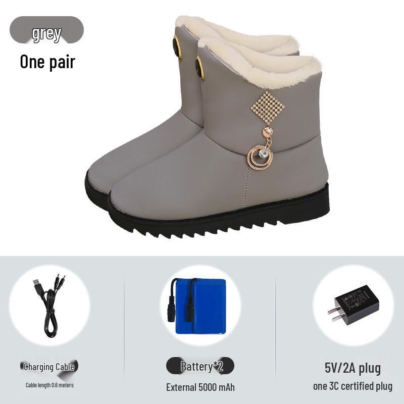 Heated Women s Snow Boots: Waterproof, Thick Velvet, Electric Heating, Soft Sole, Anti-slip, Winter Cotton Martin Boots. 39 сірий колір
Heated Women s Snow Boots: Waterproof, Thick Velvet, Electric Heating, Soft Sole, Anti-slip, Winter Cotton Martin Boots. 39 сірий колір