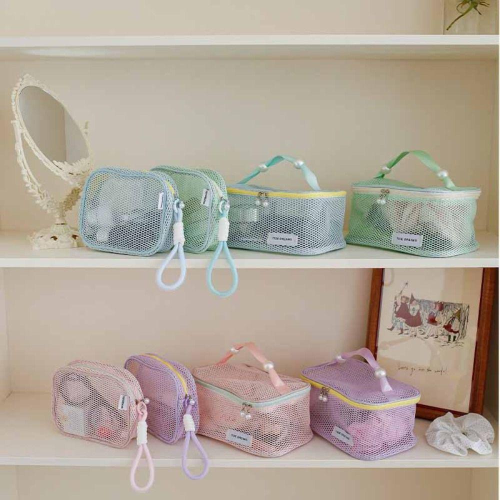 Zipper Transparent Makeup Bag Solid Color Pillow Makeup Pouch Portable Mesh Cosmetic Bag Travel Pink(S)
Zipper Transparent Makeup Bag Solid Color Pillow Makeup Pouch Portable Mesh Cosmetic Bag Travel Pink(S)