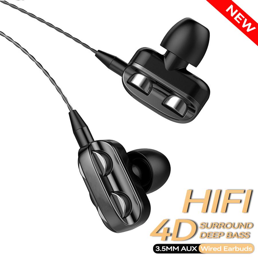 3.5mm Wired Headphones Noise Canceling In-Ear Sports Earphone Dual Driver Bass Stereo Gaming Headset HiFi Music Earbuds With Mic
3.5mm Wired Headphones Noise Canceling In-Ear Sports Earphone Dual Driver Bass Stereo Gaming Headset HiFi Music Earbuds With Mic