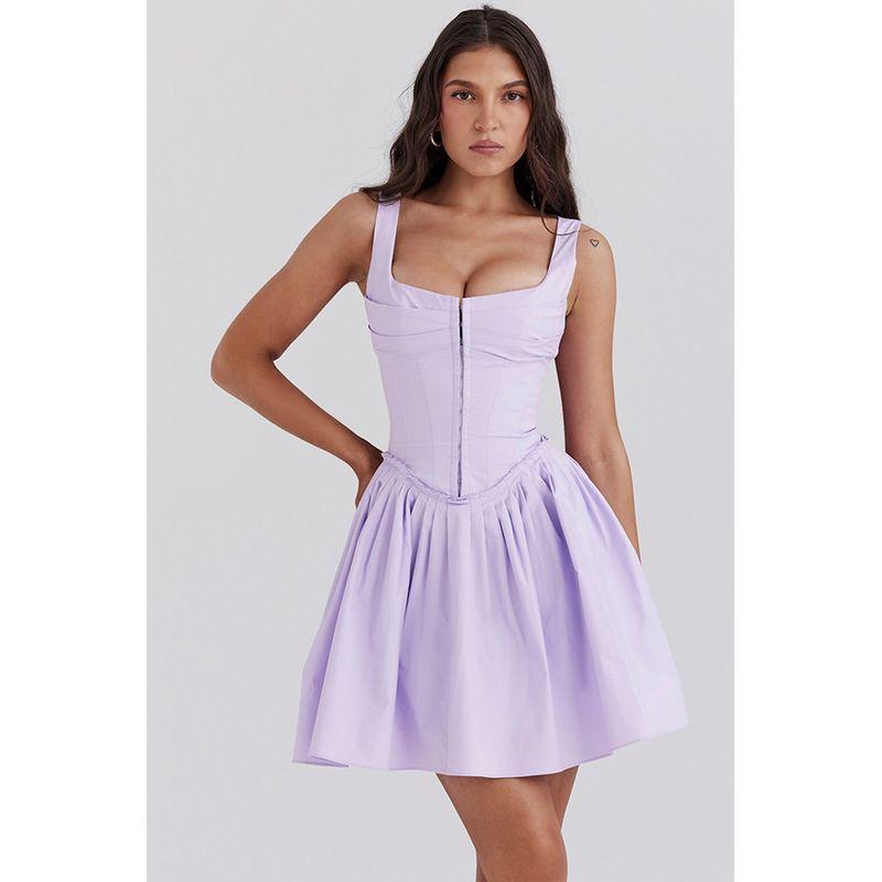 Ruched Sexy Cute Big Red A- line Slip Dress Purple pleated square collar(High quality) L
Ruched Sexy Cute Big Red A- line Slip Dress Purple pleated square collar(High quality) L