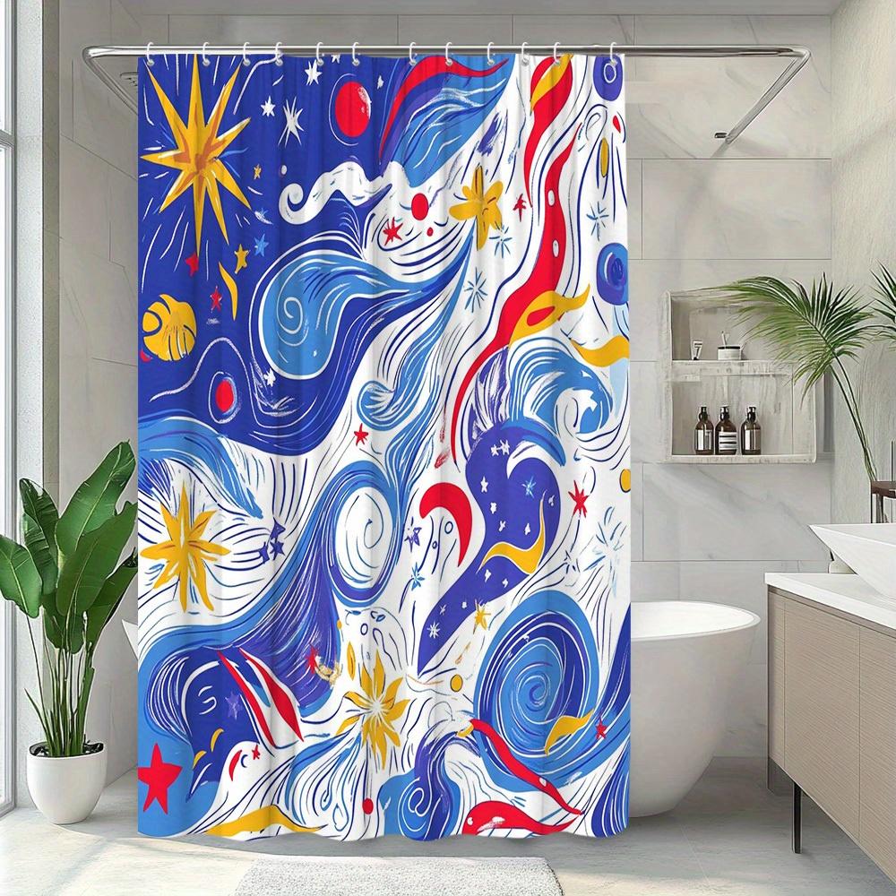 1Pc Starry Night Shower Curtain Fabric Swirl Wave Design Sky Stars Holiday Elements Bathroom Decoration Polyester Fabric With W60H190(CM)-1 Pcs
1Pc Starry Night Shower Curtain Fabric Swirl Wave Design Sky Stars Holiday Elements Bathroom Decoration Polyester Fabric With W60H190(CM)-1 Pcs