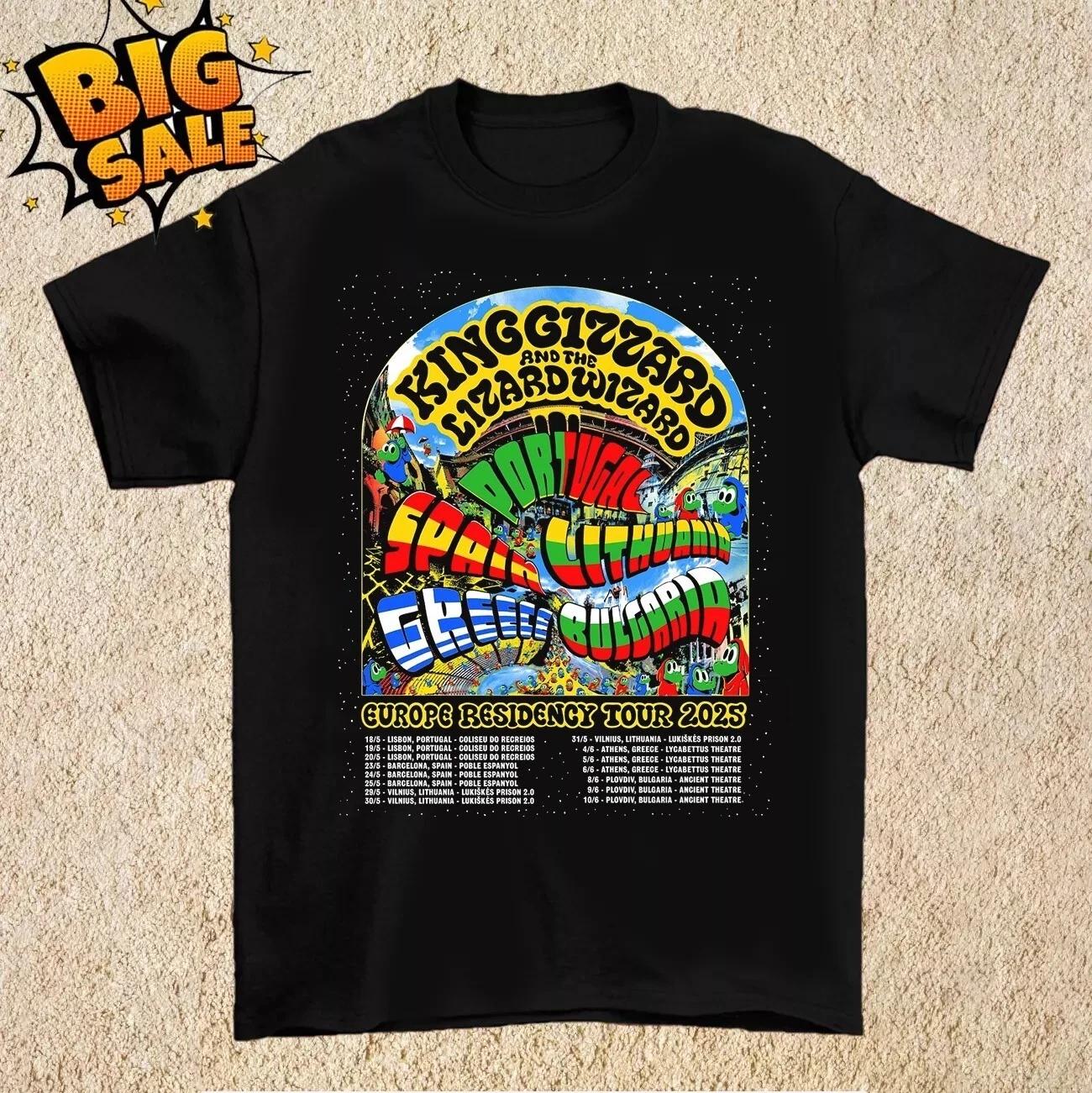 King Gizzard And The Lizard Wizard Europe Residency Tour T Shirt Full Size S-3XL 2XL
King Gizzard And The Lizard Wizard Europe Residency Tour T Shirt Full Size S-3XL 2XL